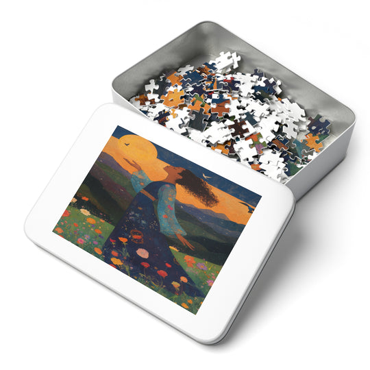 Flower Meadows 21- Jigsaw 252 Piece Puzzle with Tin