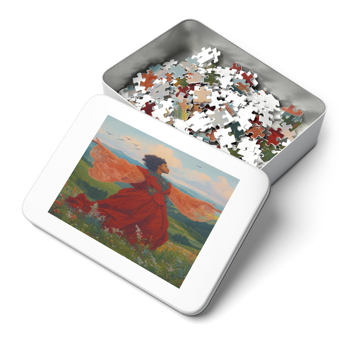 Flower Meadows 14- Jigsaw 252 Piece Puzzle with Tin