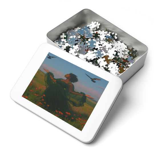 Flower Meadows 20- Jigsaw 252 Piece Puzzle with Tin