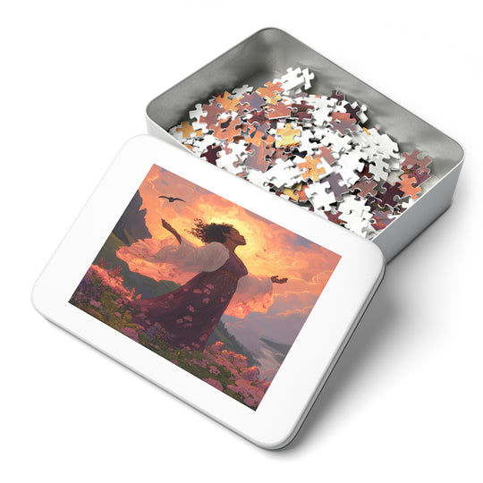 Flower Meadows 13- Jigsaw 252 Piece Puzzle with Tin