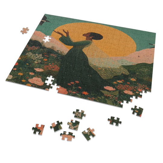 Flower Meadows 02 Jigsaw Puzzle with Tin