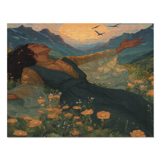 Flower Meadows 06 Jigsaw Puzzle with Tin