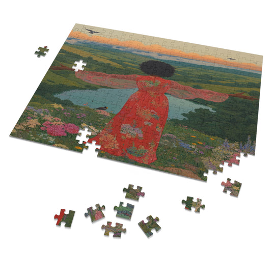 Flower Meadows 10- Jigsaw 252 Piece Puzzle with Tin