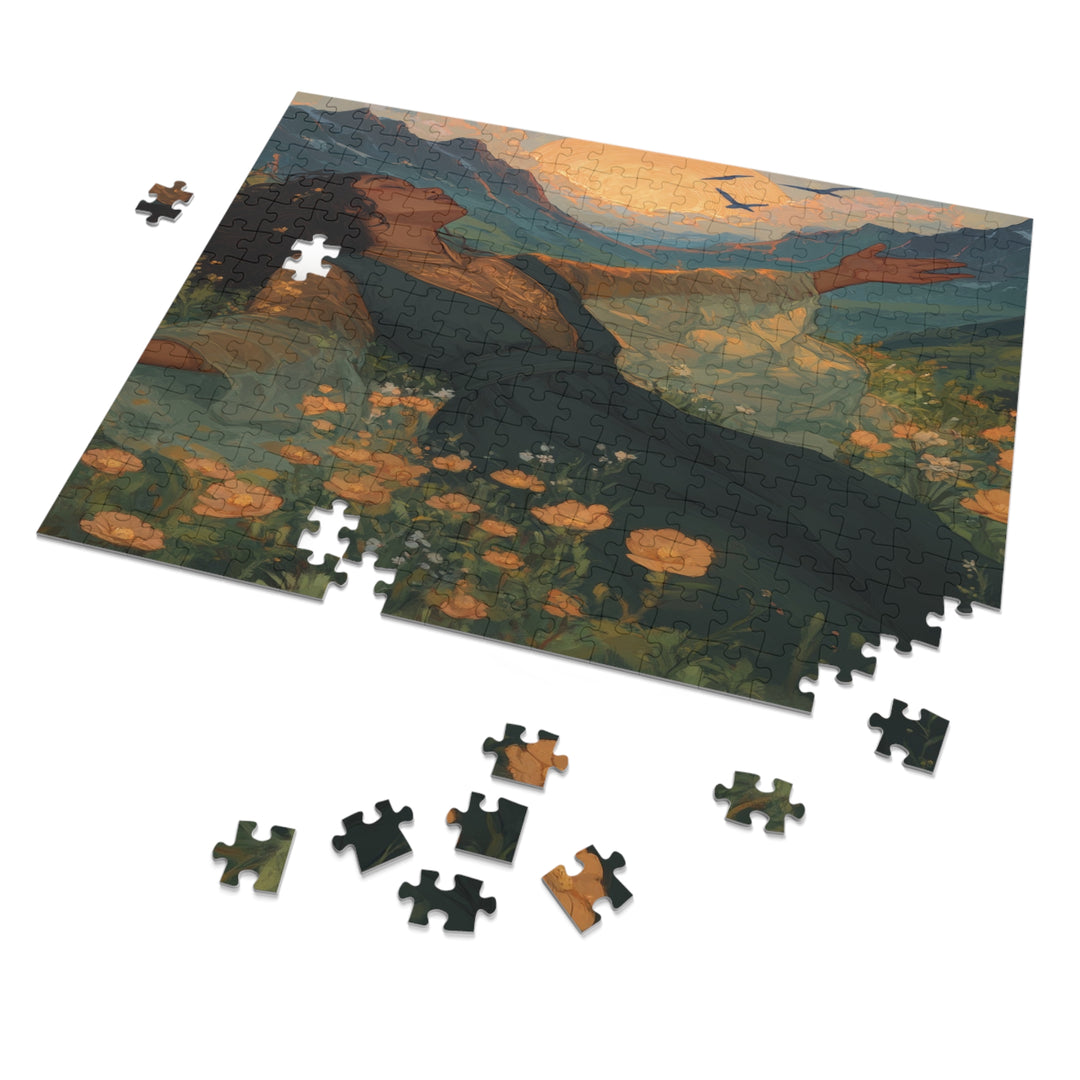 Flower Meadows 06 Jigsaw Puzzle with Tin