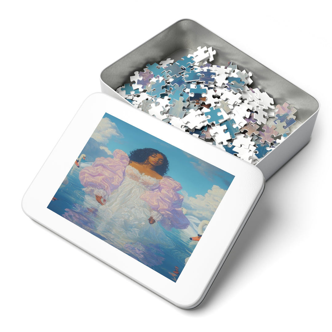 Black Swan 02- Jigsaw 252 Piece Puzzle with Tin