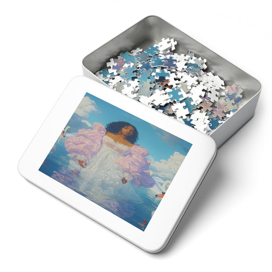 Black Swan 02- Jigsaw 252 Piece Puzzle with Tin