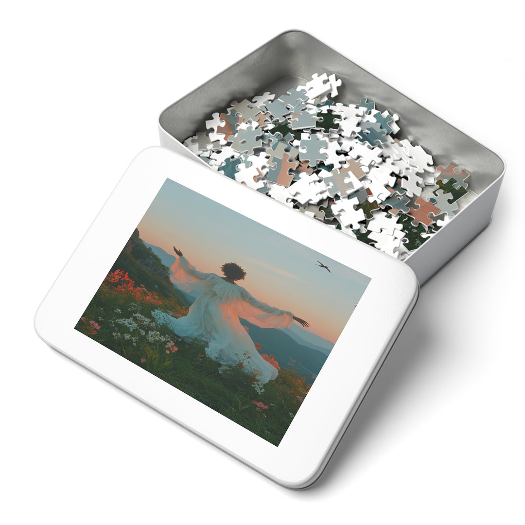 Flower Meadows 19- Jigsaw 252 Piece Puzzle with Tin