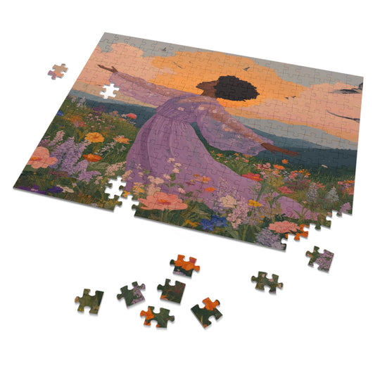 Flower Meadows 07- Jigsaw 252 Piece Puzzle with Tin