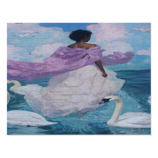 Black Swan 01- Jigsaw 252 Piece Puzzle with Tin