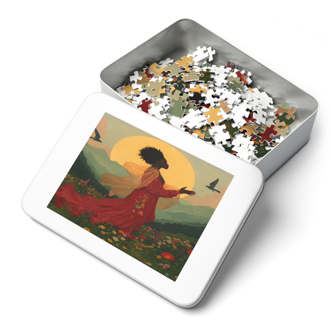 Flower Meadows 08- Jigsaw 252 Piece Puzzle with Tin