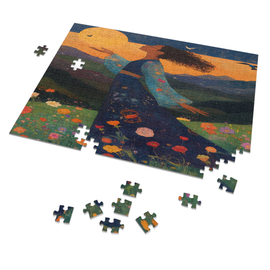 Flower Meadows 21- Jigsaw 252 Piece Puzzle with Tin