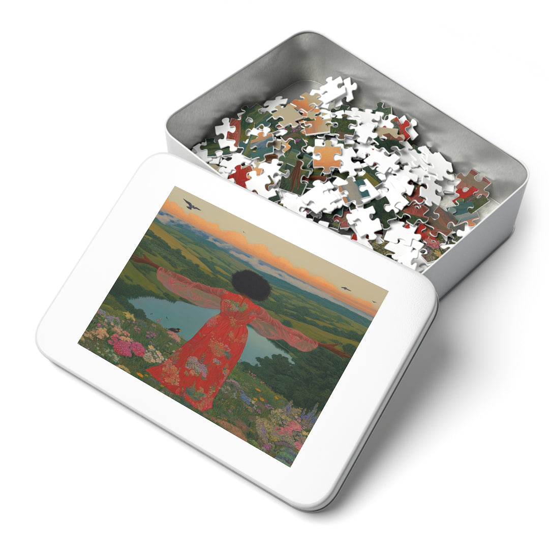 Flower Meadows 10- Jigsaw 252 Piece Puzzle with Tin