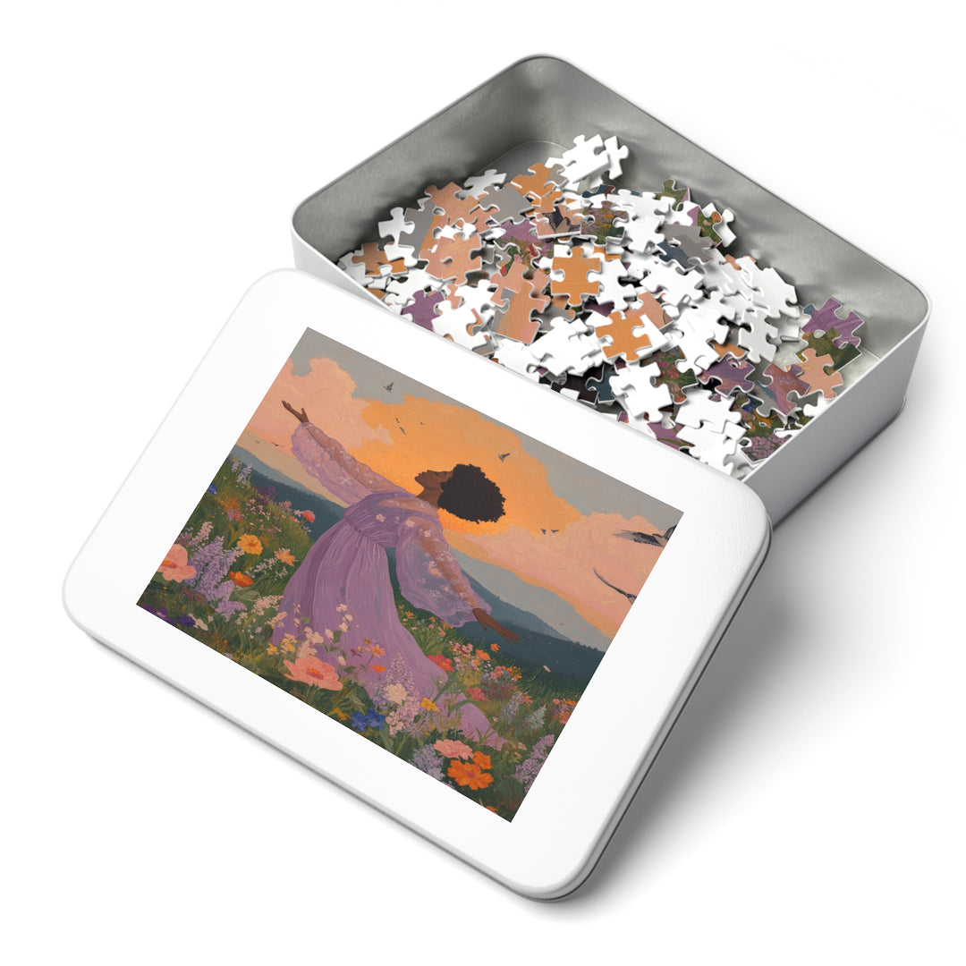 Flower Meadows 07- Jigsaw 252 Piece Puzzle with Tin