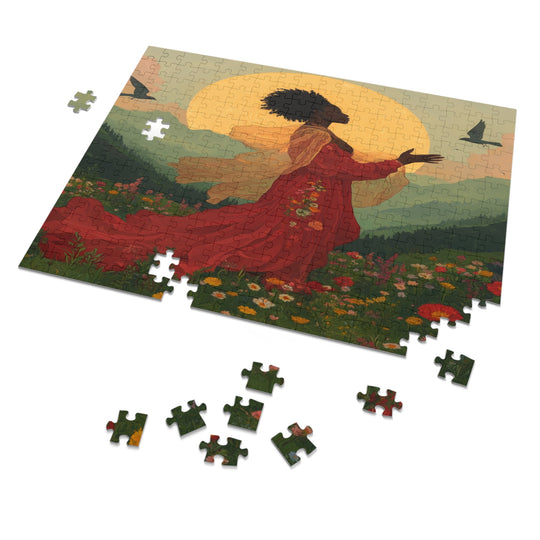 Flower Meadows 08- Jigsaw 252 Piece Puzzle with Tin