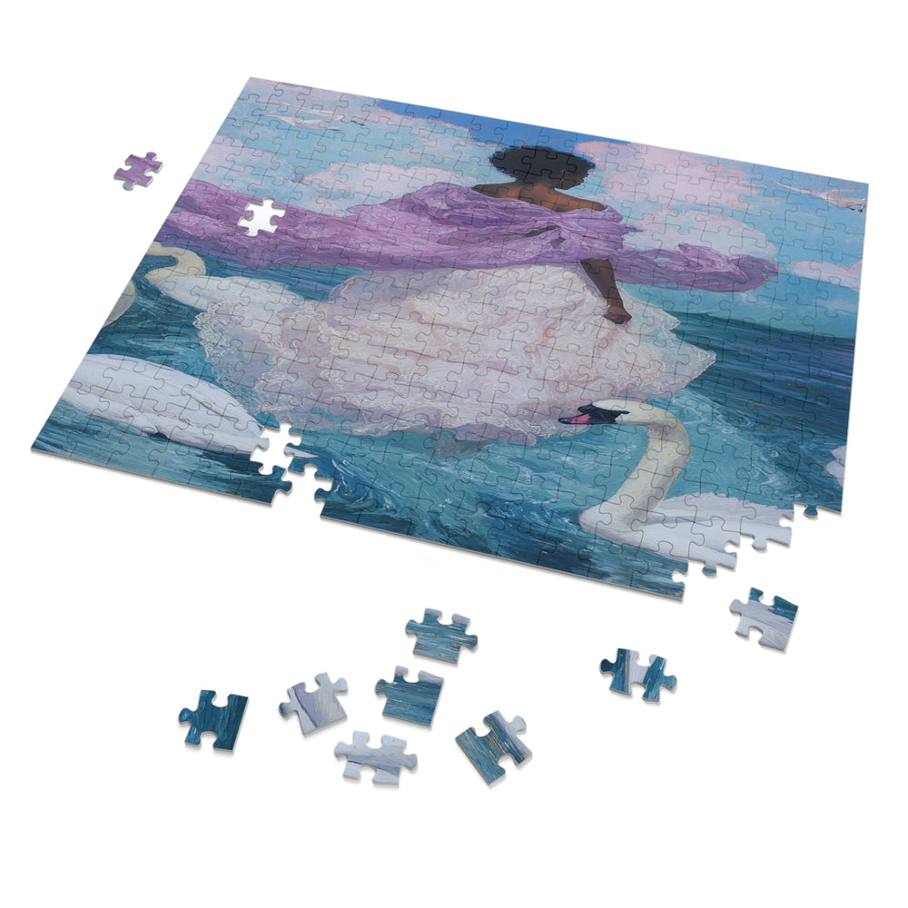 Black Swan 01- Jigsaw 252 Piece Puzzle with Tin