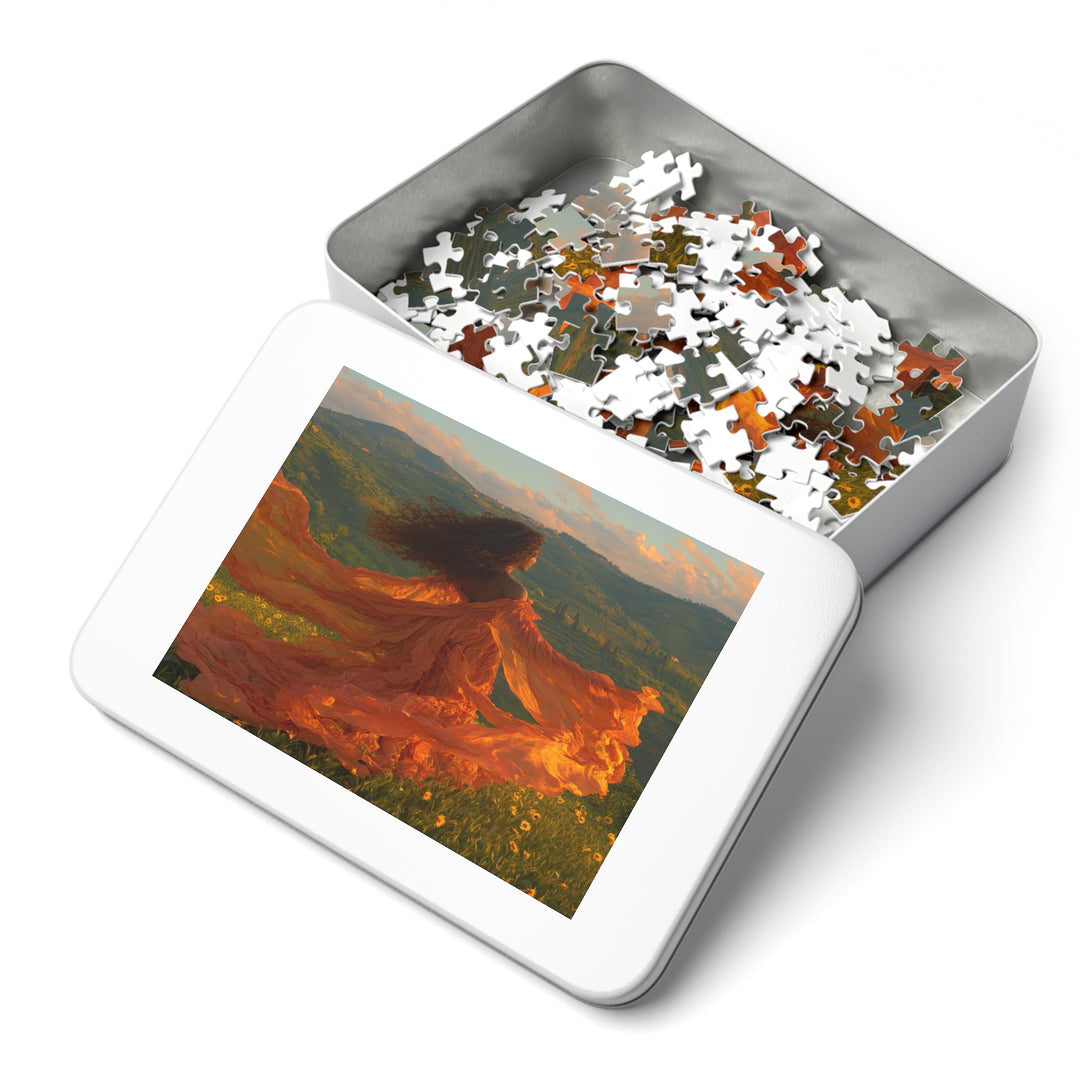 Flower Meadows 18- Jigsaw 252 Piece Puzzle with Tin